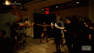 Woman In Red And Black Outfit GCW Homecoming GIF