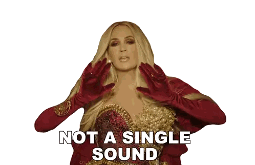 Woman In Red And Gold Dress Not A Single Sound Sticker