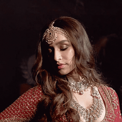 Woman In Red And Gold Dress GIF