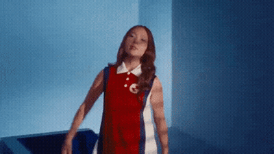 Woman In Red And White Dress Arms Outstretched GIF
