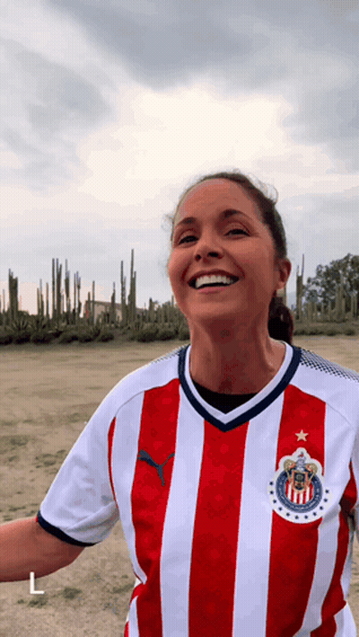 Woman In Red And White Striped Shirt With Star GIF