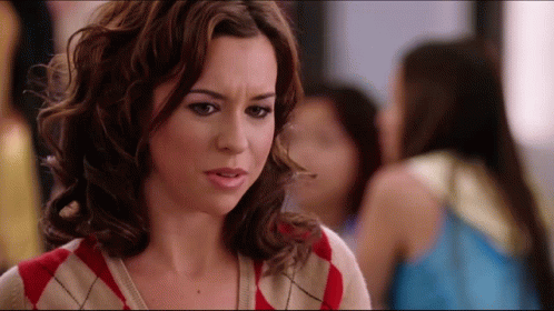 Woman In Red And White Sweater GIF