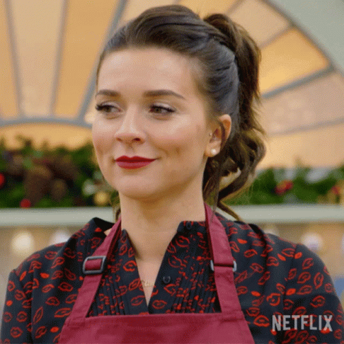 Woman In Red Apron With Netflix GIF