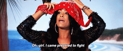Woman In Red Bandana Says Oh Girl I Came Prepared To Fight GIF
