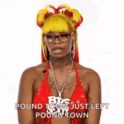 Woman In Red Bikini And Glasses Funny Face GIF