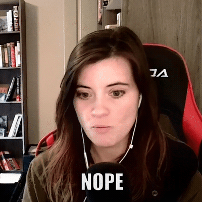 Woman In Red Chair With Headphones At Microphone GIF