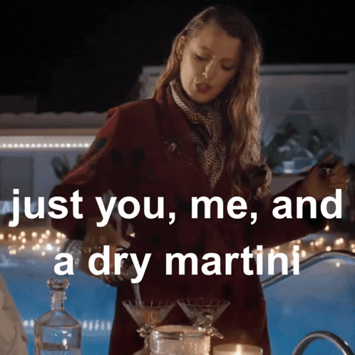 Woman In Red Coat Pouring Martini GIF