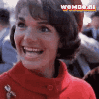 Woman In Red Coat Smiling Wombo.ai GIF