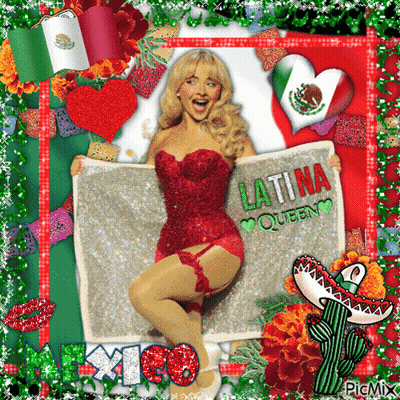 Woman In Red Corset Holding Sign Latina Queen GIF