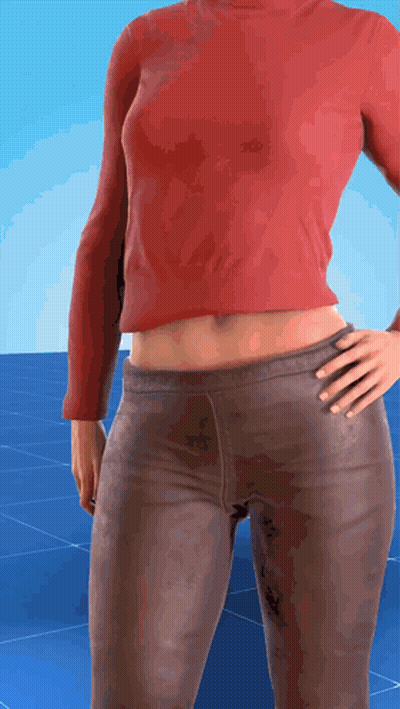 Woman In Red Crop Top And Brown Pants GIF