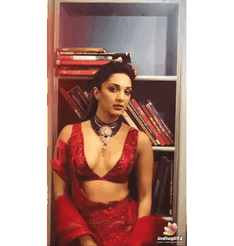 Woman In Red Crop Top Standing Sticker