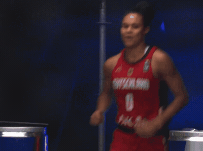 Woman In Red Deutschland Jersey Running GIF