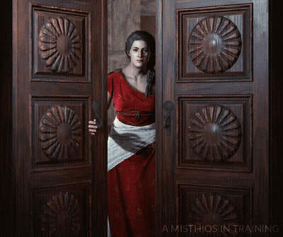 Woman In Red Dress A Misthios In Training GIF