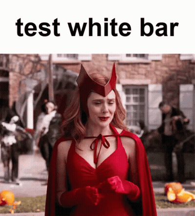 Woman In Red Dress And Cape Saying Test White Bar GIF