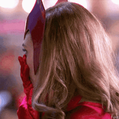Woman In Red Dress And Hat GIF
