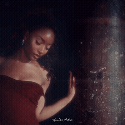 Woman In Red Dress Aqua Star Aesthetic GIF