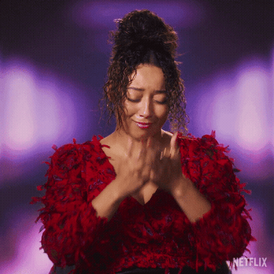 Woman In Red Dress Clapping GIF