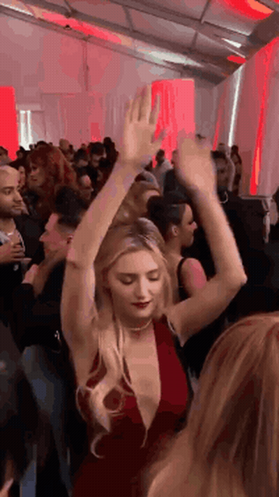 Woman In Red Dress Dancing GIF