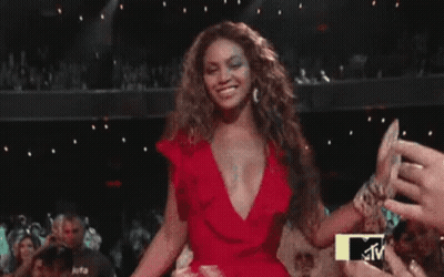 Woman In Red Dress Dancing Crowd MTV Logo GIF
