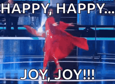 Woman In Red Dress Dancing Happy Joy GIF