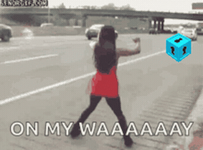 Woman In Red Dress Dancing On Highway On My Waaaay GIF