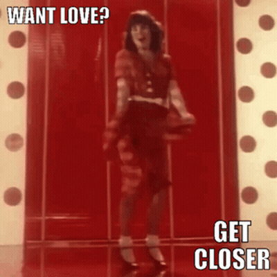Woman In Red Dress Dancing Want Love Get Closer GIF