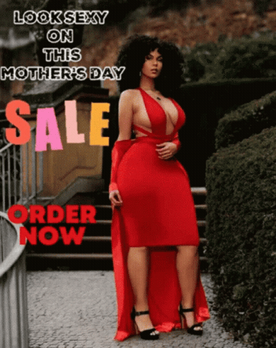 Woman In Red Dress For Mother's Day GIF
