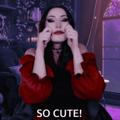 Woman In Red Dress Funny Face So Cute GIF