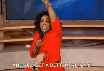 Woman In Red Dress Holding Microphone Dancing GIF