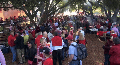 Woman In Red Dress Holding Microphone Saying I Need A Drink So Stiff GIF