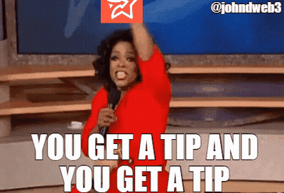 Woman In Red Dress Holding Microphone Saying You Get A Tip And You Get A Tip GIF