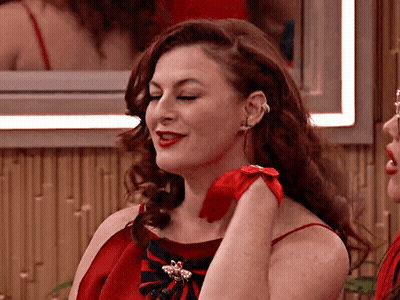 Woman In Red Dress Holding Red Rose GIF