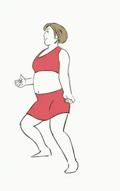 Woman In Red Dress Next To Man In Yellow Shirt GIF
