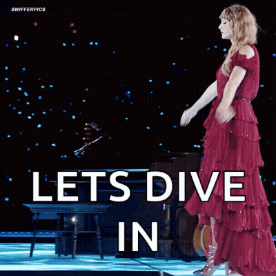 Woman In Red Dress On Stage Let's Dive In GIF