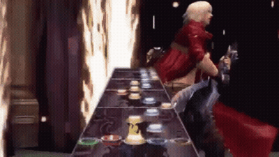 Woman In Red Dress Playing Guitar GIF