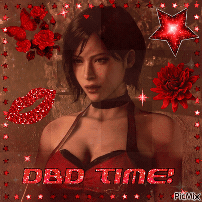 Woman In Red Dress Red Stars Saying Dbd Time GIF
