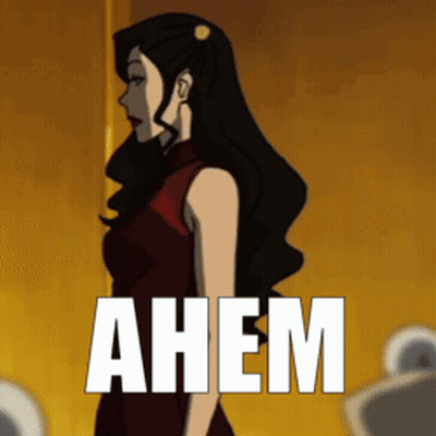 Woman In Red Dress Saying Ahem GIF