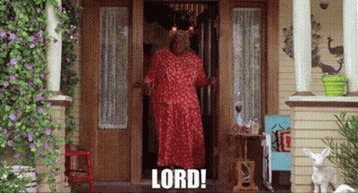 Woman In Red Dress Saying Lord GIF