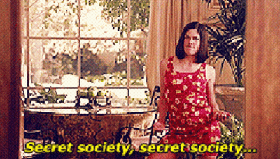 Woman In Red Dress Saying Secret Society GIF