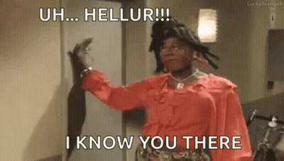 Woman In Red Dress Saying Uh ... Hellur GIF