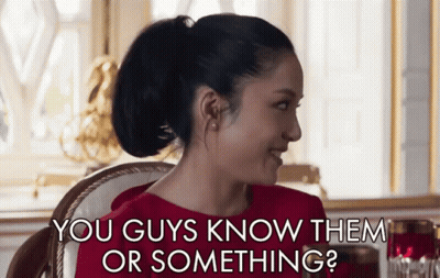 Woman In Red Dress Saying You Guys Know Them Or Something GIF