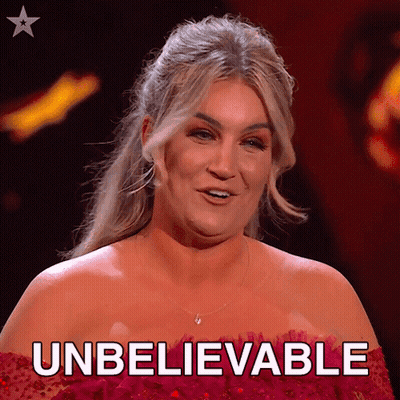 Woman In Red Dress Says Unbelievable GIF