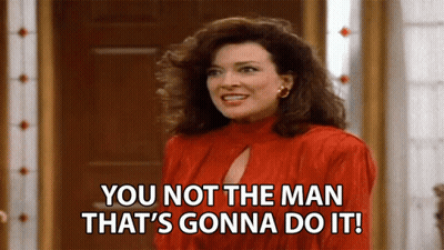 Woman In Red Dress Says You Not The Man That's Gonna Do It GIF