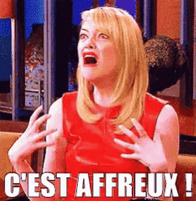 Woman In Red Dress Screaming C'est Affreux GIF