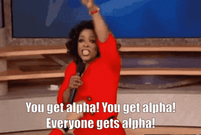 Woman In Red Dress Shouting You Get Alpha GIF