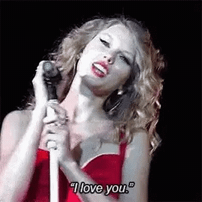 Woman In Red Dress Singing I Love You GIF