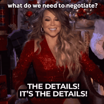 Woman In Red Dress Smiling What Do We Need To Negotiate GIF
