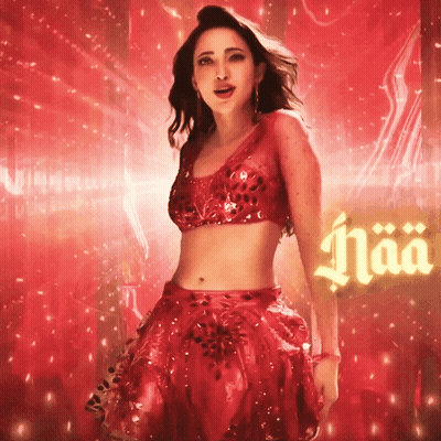 Woman In Red Dress Standing In Front Of Haa Sign GIF