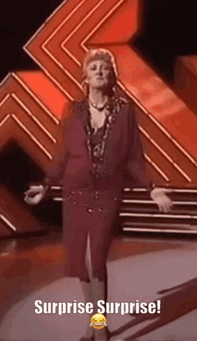 Woman In Red Dress Surprise Surprise GIF