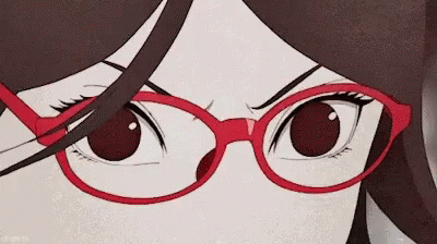 Woman In Red Glasses Making Angry Face GIF